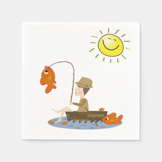 Papier Napkins, Sonnenfischerei Fischer Serviette (Vorderseite)