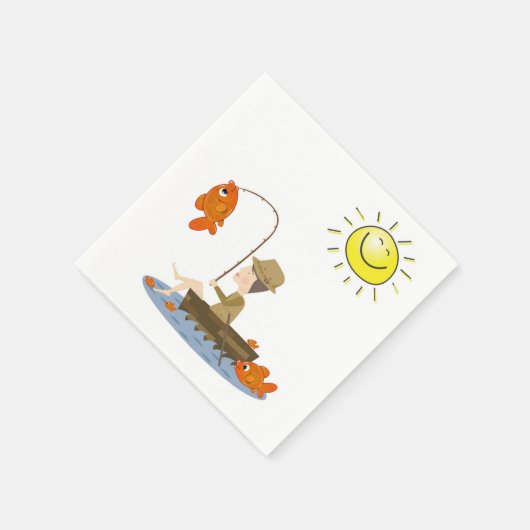 Papier Napkins, Sonnenfischerei Fischer Serviette (Ecke)