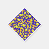 Papier Napkins, Sonnenmond, gelb-orange Sterne bla Serviette (Ecke)