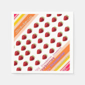 Papier Napkins, Streifen Erdbeere Serviette (Vorderseite)