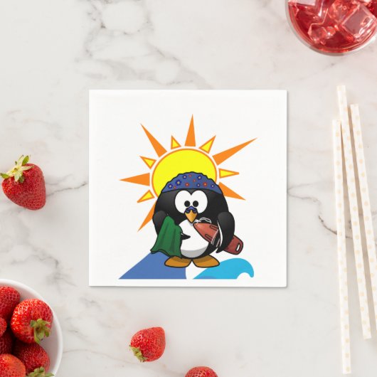 Papier Napkins, Surfer Pinguin Serviette (Beispiel)