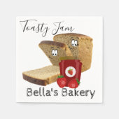 Papier Napkins, Toast Brot Erdbeere Jam Bäckerei Serviette (Vorderseite)