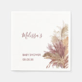 Papier Napkins Wasserfarbe Pampas Grass Mauve Pink Serviette (Vorderseite)