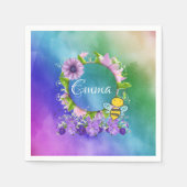 Papier Napkins, Wasserfarben Blütenblume Serviette (Vorderseite)