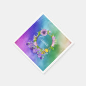 Papier Napkins, Wasserfarben Blütenblume Serviette (Ecke)