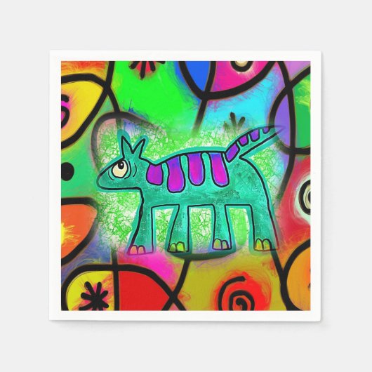 Papier Napkins, Whimsikaler Hund Napkins Serviette (Vorderseite)