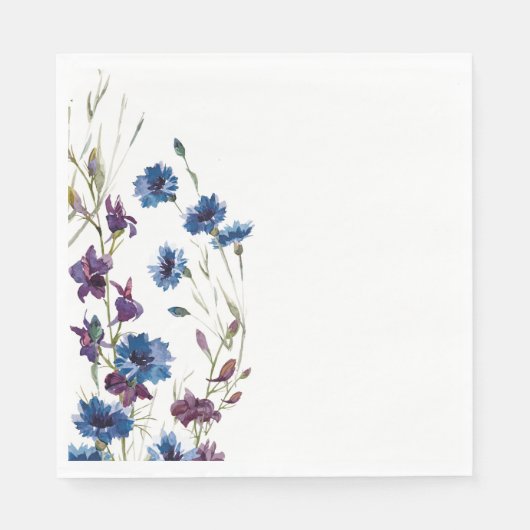 Papier Napkins-Wildblumen Wasserfarbe Serviette (Vorderseite)