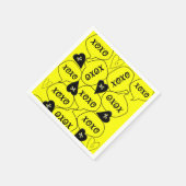 Papier Napkins, XOXO Gelbe schwarze Napkins Serviette (Ecke)