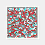 Papier Napkins, Zähne, Zahnbürste, Zahnpasta Serviette (Vorderseite)