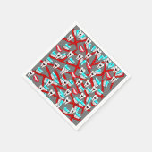 Papier Napkins, Zähne, Zahnbürste, Zahnpasta Serviette (Ecke)