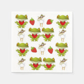 Papier-Neapel, Froschhühner-Erdbeere Serviette (Vorderseite)