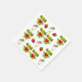 Papier-Neapel, Froschhühner-Erdbeere Serviette (Ecke)