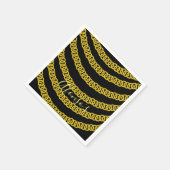 Papier-Neapel, Gold-Kettenschwarz Serviette (Ecke)
