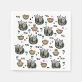 Papier, Neapel, Kätzchen, Meow Serviette (Vorderseite)
