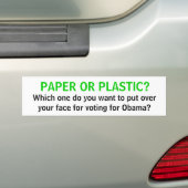 PAPIER ODER PLASTIK? , Wollen welches Sie, um sich Autoaufkleber (Auf Auto)