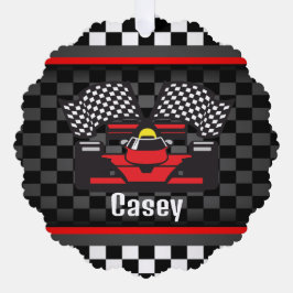 Papier-Ornament-Karte für Rennwagen Ornament Karte