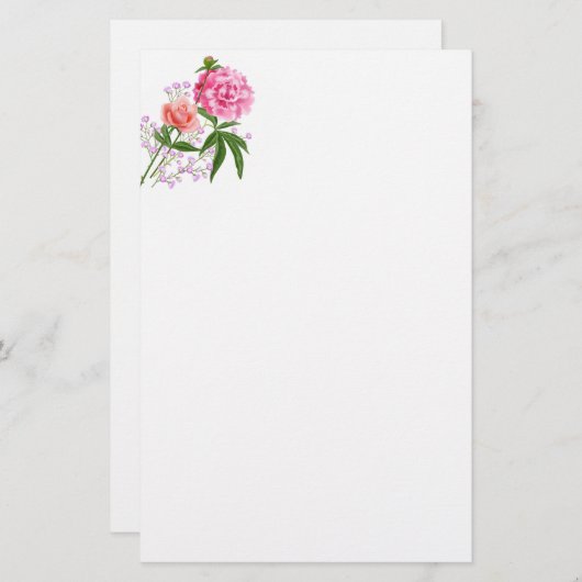 Papier-Papier-Blumenstall Briefpapier (Vorne/Hinten)