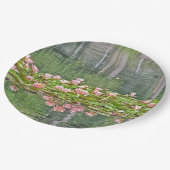 PAPIER-PARTY-TELLER/FLORAL/PINK-WASSERLILIEN/REFLE PAPPTELLER (Schrägansicht)