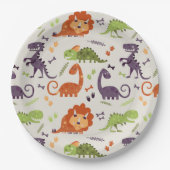 Papier Party Teller - Kinder Liebe Dinosaurier (Vorderseite)