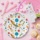 Papier Party Teller mit farbenfrohen Gecko-Design (Party)