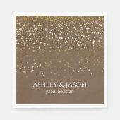 PAPIER-PARTY VERWERTBAR NAPKINS PETITE GOLDEN STAR SERVIETTE (Vorderseite)