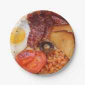 Papier-Partyplatte des englischen Frühstücks Pappteller (Vorderseite)