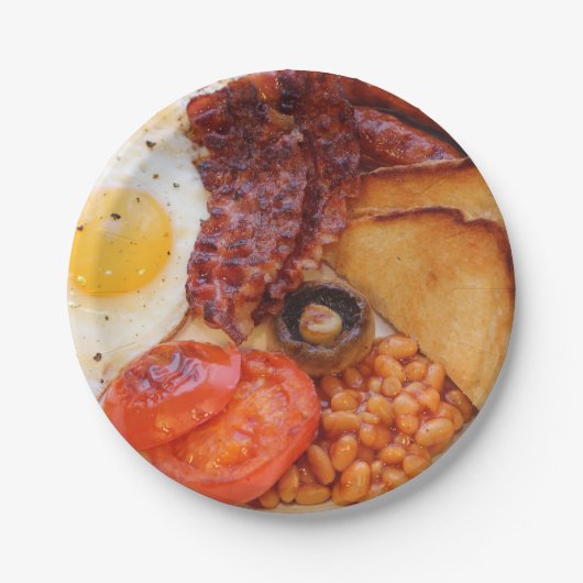 Papier-Partyplatte des englischen Frühstücks Pappteller (Vorderseite)
