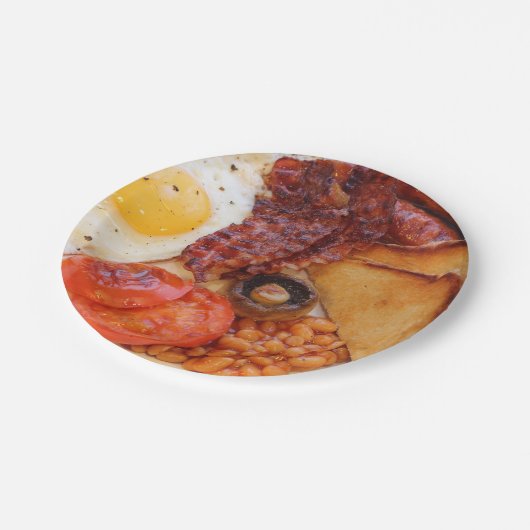 Papier-Partyplatte des englischen Frühstücks Pappteller (Schrägansicht)