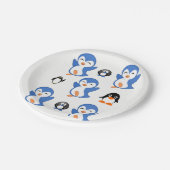 Papier Pinguine Paten Pappteller (Schrägansicht)
