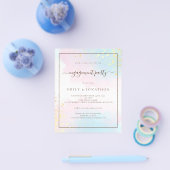 PAPIER | Pink Aquamarin Watercolor Engagement Part (Einzeln)