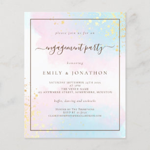 PAPIER Pink Aquamarin Watercolor Engagement Part