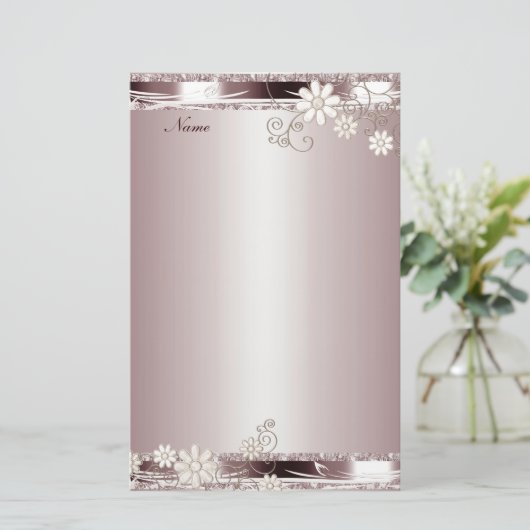 Papier Pink Floral (Stehend Vorderseite)