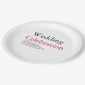 Papier-Platte für das Hochzeitdefinitionsformular Pappteller (Schrägansicht)