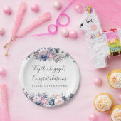 Papier-Platte für die blaurosa Blumenbedeckung Pappteller (Party)