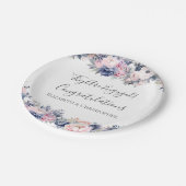 Papier-Platte für die blaurosa Blumenbedeckung Pappteller (Schrägansicht)