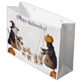 Papier&pukku frohes Halloween! Große Geschenktüte (Vorderseite Schrägansicht)