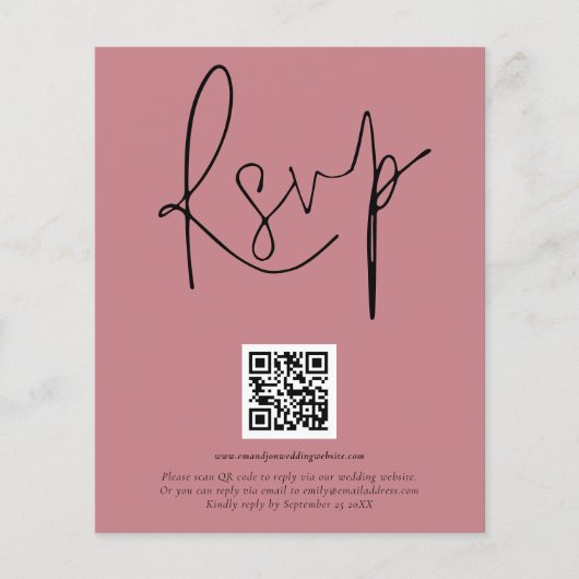 PAPIER | QR Code Script Wedding Dusty Rose UAWG (Vorne)