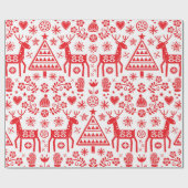 PAPIER RED SCANDINAVIAN CHRISTMAS PATTERN GESCHENKPAPIER (Flach)