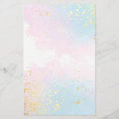 PAPIER | Rosa Aquamarine Wasserfarben Hochzeitsmen (Hinten)