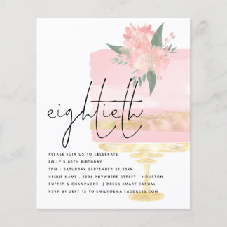 PAPIER | Rosa Gold Geburtstagskuchen 80. Party Ein