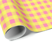 Papier, Rosa und Gelb Gingham Geschenkpapier (Rolleneckpunkt)