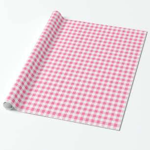 Papier, Rosa und Weiß Gingham Geschenkpapier