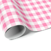 Papier, Rosa und Weiß Gingham Geschenkpapier (Rolleneckpunkt)