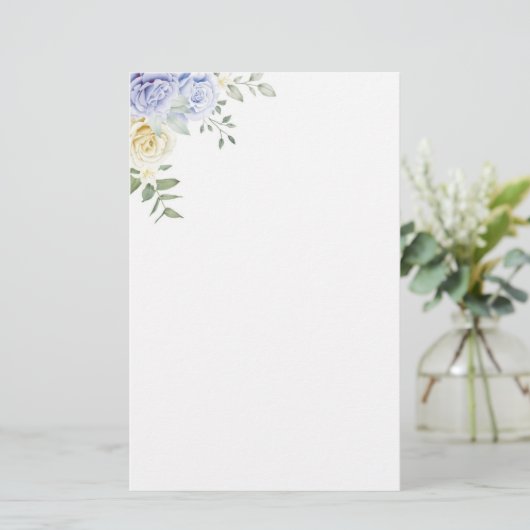 Papier-Rose Briefpapier (Stehend Vorderseite)