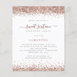 PAPIER | Rose Gold Glitzer 16 . Geburtstag Einladu