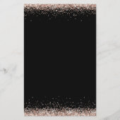 PAPIER | Rose Gold Glitzer Wedding Black Menu (Hinten)