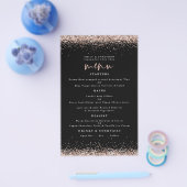 PAPIER | Rose Gold Glitzer Wedding Black Menu (Einzeln)