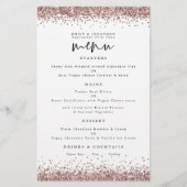 PAPIER | Rose Gold Glitzer Wedding White Menu (Vorne)