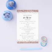 PAPIER | Rose Gold Glitzer Wedding White Menu (Einzeln)