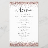 PAPIER | Rose Gold Glitzer White Wedding Programm (Vorne)